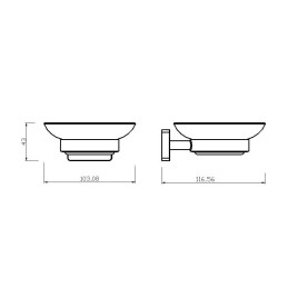 Novaservis Ferro Greta - Porte-savon avec support, verre dépoli/noir mat AGR02BL