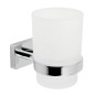 Novaservis Ferro Greta - Verre pour brosse à dents et dentifrice avec support, verre dépoli / chrome AGR03