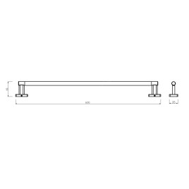 Novaservis Ferro Greta - Porte-serviettes, longueur 600 mm, chromé AGR09