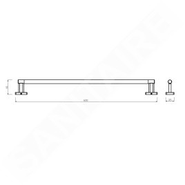Novaservis Ferro Greta - Porte-serviettes, longueur 600 mm, noir mat AGR09BL
