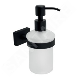 Novaservis Ferro Greta - Distributeur de savon avec support, verre/noir mat AGR34BL