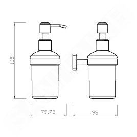 Novaservis Ferro Greta - Distributeur de savon avec support, verre/noir mat AGR34BL