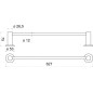Novaservis Ferro Smile - Porte-serviettes, longueur 600 mm, acier inoxydable poli ASM09