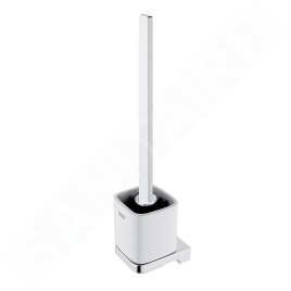 Nimco Maya - Brosse de toilette murale avec support, céramique blanche/chrome MA 29094KN-HR-26