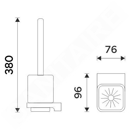 Nimco Maya - Brosse de toilette murale avec support, céramique blanche/chrome MA 29094KN-HR-26