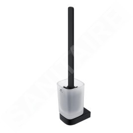 Nimco Nikau - Brosse de toilette murale avec support, verre dépoli/noir mat NKC 30094CN-HR-90