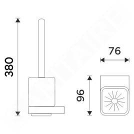 Nimco Nikau - Brosse de toilette murale avec support, céramique blanche/chrome NK 30094KN-HR-26