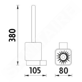 Nimco Kibo - Brosse de toilette murale avec support, céramique blanche/noir mat Ki-14094KN-HR-90
