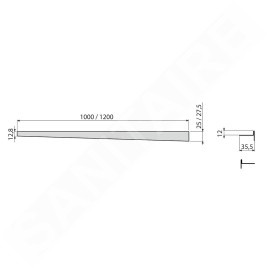 Alcadrain Douchegoten - Barre d'égalisation 1000 mm, droite, hauteur de l'ourlet 12 mm, tapis en acier inoxydable APZ902M/1000