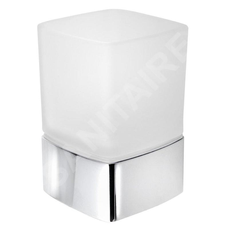 Sapho Accessoires de salle de bains Gedy - Gobelet pour brosses à dents et dentifrice, verre mat/chrome 549813