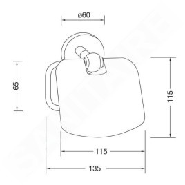 Steinberg 650 - Porte-papier toilette avec couvercle, chrome 650 2800