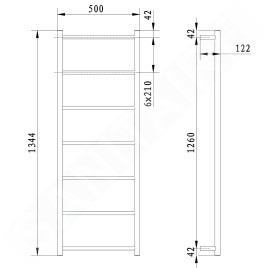 Sapho Équipement de salle de bain - Porte-serviettes, largeur 500 mm, noir mat SH500B
