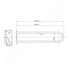 Sapho Équipement de salle de bain - Poignée, longueur 60 cm, blanc XH538W