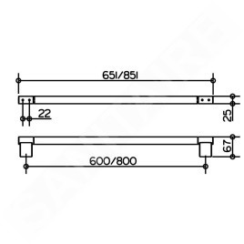 Keuco Plan - Porte-serviettes, longueur 85 cm, acier 14901070800