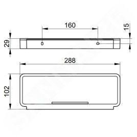 Keuco Plan - Étagère, longueur : 29 cm, inox/noir 14958070037