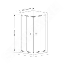 Aqualine Agga - Cabine de douche 80x80 cm, chrome/verre clair HLF808Y