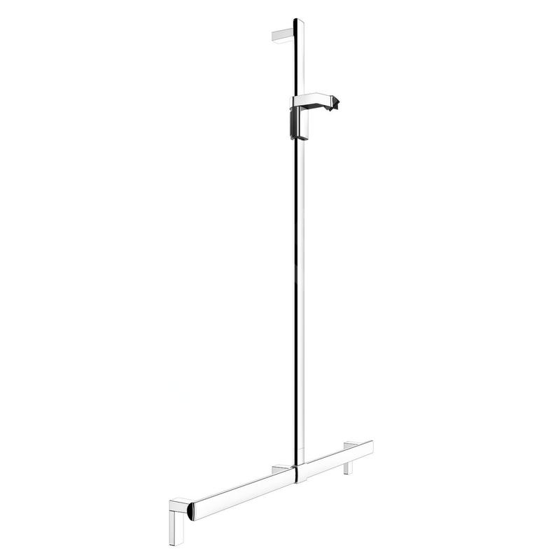 Keuco Axess - Barre de maintien avec barre de douche 100x130 cm, avec support de douche, chrome 35014011013