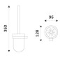 Nimco Nava - Brosse de toilette murale, avec support, chrome/noir mat NA 28094KU