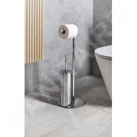 Sapho Accessoires de salle de bains Gedy - Porte papier-toilette et brosse WC, chrome 143213