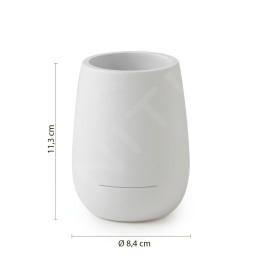 Sapho Gedy Kira - Porte-brosse à dents et dentifrice, blanc mat KI9802