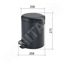 Sapho Accessoires de salle de bains Gedy - Poubelle 5 l, SoftClose, or mat 330987