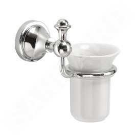Sapho Gedi Nevis - Porte-brosse à dents et porte-dentifrice, céramique/chrome NV1013