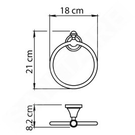 Sapho Gedi Nevis - Porte-serviettes, diamètre 18 cm, chrome NV7013