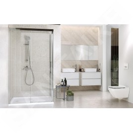 Cersanit Crea - Porte de douche 140x200 cm, chrome/verre clair S159-008