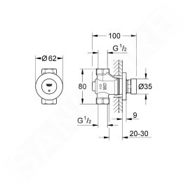 Grohe Euroeco Cosmopolitan T - Robinet mural refermable, chrome 36268000