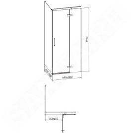 Cersanit Jota - Cabine de douche 90x90 cm, droite, chrome/verre clair S160-002