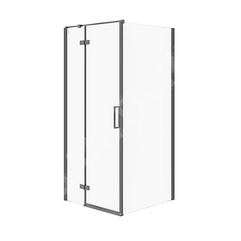 Cersanit Jota - Cabine de douche 90x90 cm, gauche, noir/verre clair S160-003