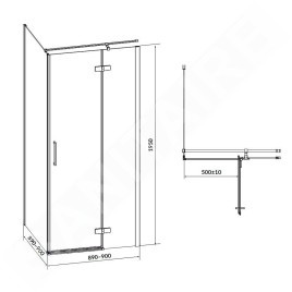 Cersanit Jota - Cabine de douche 90x90 cm, droite, noir/verre clair S160-004