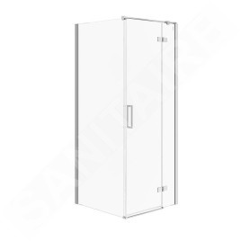 Cersanit Jota - Cabine de douche 80x80 cm, droite, chrome/verre clair S160-006