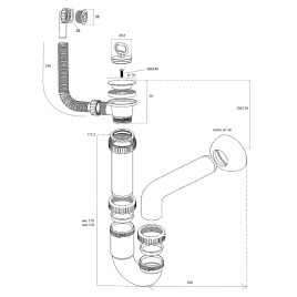 Aqualine Céramique - Vidoir suspendu 550x340 mm, plastique/blanc PI5055