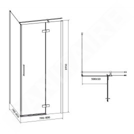 Cersanit Jota - Cabine de douche 80x80 cm, droite, noir/verre clair S160-008