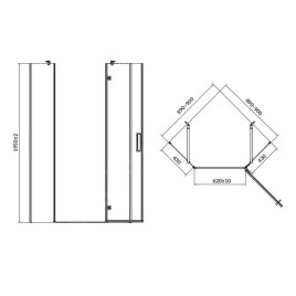 Cersanit Jota - Cabine de douche 90x90 cm, droite, chrome/verre clair S160-013