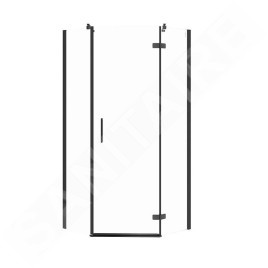 Cersanit Jota - Cabine de douche 90x90 cm, droite, noir/verre clair S160-015
