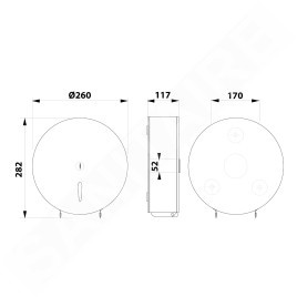 Sapho Série Hôtel - Distributeur de papier hygiénique, inox brillant XP702