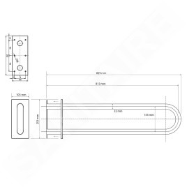 Sapho Équipement de salle de bain - Poignée, longueur 81 mm, noir XH540B