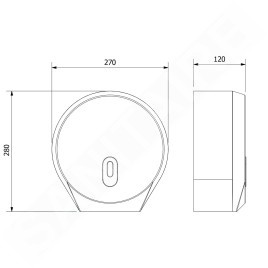 Aqualine Série Hôtel - Distributeur de papier toilette jusqu'à 260 mm de diamètre, blanc 1319-90