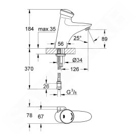 Grohe Eurodisc SE - Mitigeur de lavabo à fermeture automatique, chrome 36233000