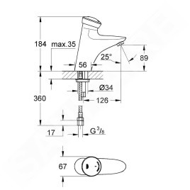 Grohe Eurodisc SE - Mitigeur de lavabo à fermeture automatique, chrome 36249000