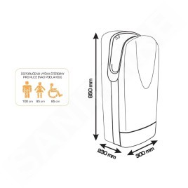 Sapho Série Hôtel - Sèche-mains à jet TORNADO JET, argent mat 9836