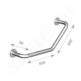 Novaservis Accessoires de salles de bain - Poignée angulaire avec capuchons, 400x400 mm, acier inoxydable poli R66404,44
