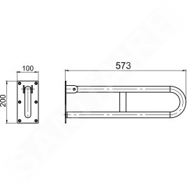 Novaservis Accessoires de salles de bain - Poignée double pliante 572 mm, blanche R66550,11