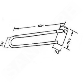 Novaservis Accessoires de salles de bain - Poignée double pliante 852 mm, blanche R66830,11