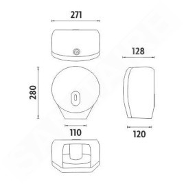 Nimco Autres - Distributeur de papier hygiénique, argent métallique HP 9555M-04