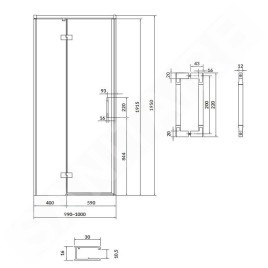 Cersanit Larga - Porte de douche 100x195 cm, gauche, chrome/verre clair S932-121