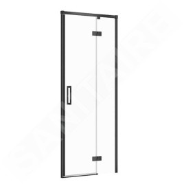 Cersanit Larga - Porte de douche 80x195 cm, droite, noir/verre clair S932-123