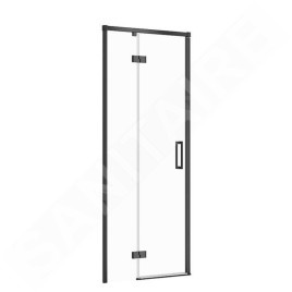 Cersanit Larga - Porte de douche 80x195 cm, gauche, noir/verre clair S932-127